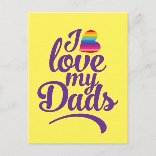 Ik hou van mijn vaders - LGBTQ Vaderdag Pride Briefkaart (Voorkant)