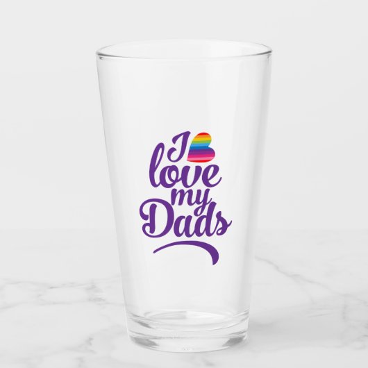 Ik hou van mijn vaders - LGBTQ Vaderdag Pride Glas (Voorkant)