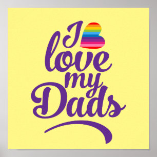 Ik hou van mijn vaders - LGBTQ Vaderdag Pride Poster