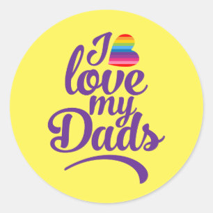 Ik hou van mijn vaders - LGBTQ Vaderdag Pride Ronde Sticker