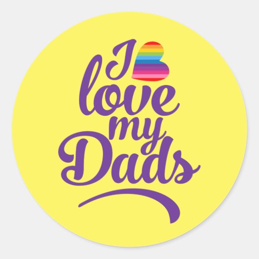 Ik hou van mijn vaders - LGBTQ Vaderdag Pride Ronde Sticker (Voorkant)