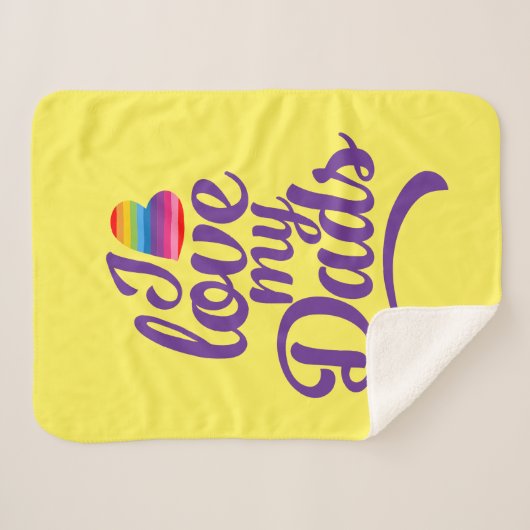 Ik hou van mijn vaders - LGBTQ Vaderdag Pride Sherpa Deken (Voorkant (horizontaal))