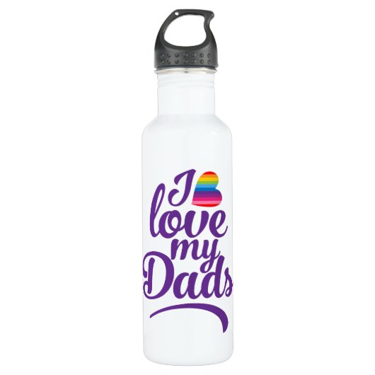 Ik hou van mijn vaders - LGBTQ Vaderdag Pride Waterfles (Voorkant)