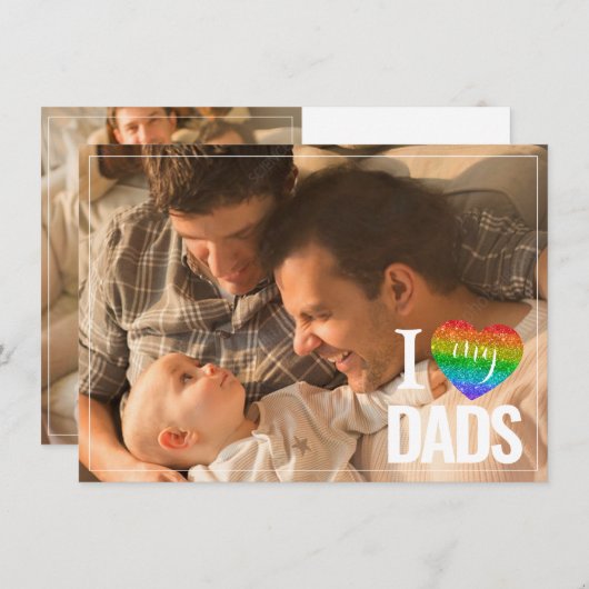 Ik hou van mijn vaders | Rainbow Heart Fathers Day (Voorkant / Achterkant)