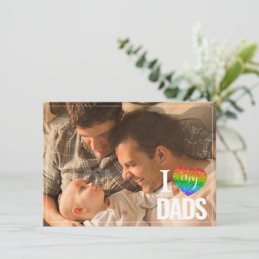 Ik hou van mijn vaders | Rainbow Heart Fathers Day (Staand voorkant)