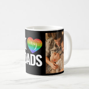 Ik hou van mijn vaders   Rainbow Heart Fathers Day Koffiemok