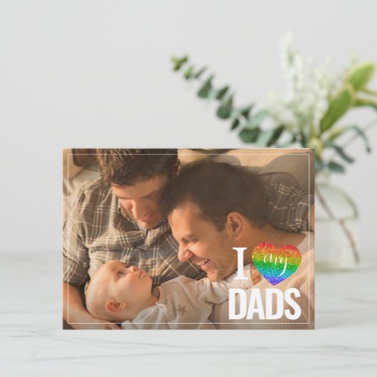 Ik hou van mijn vaders | Rainbow Heart Pride Fathe (Staand voorkant)