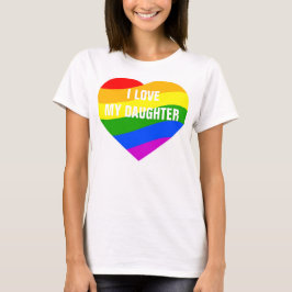 Ik hou van mijn vaders regenboogkleuren t-shirt