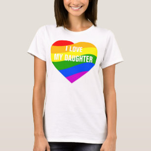 Ik hou van mijn vaders regenboogkleuren t-shirt
