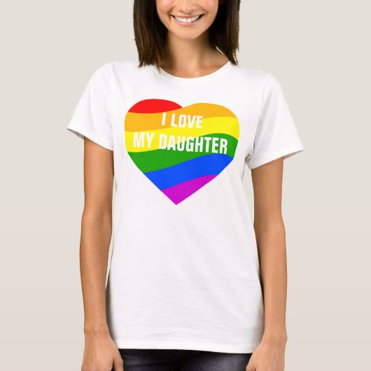 Ik hou van mijn vaders regenboogkleuren t-shirt (Voorkant)