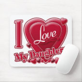 Ik hou van mijn vaders rood - hart muismat (Met muis)