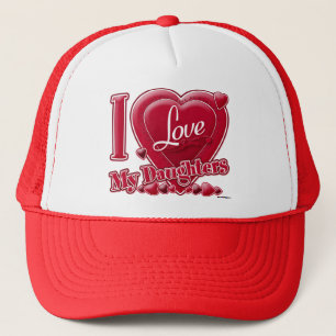 Ik hou van mijn vaders rood - hart trucker pet