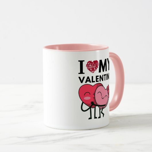 Ik hou van mijn Valentijn speciale Valentijnsdag g Mok (Voorkant rechts)