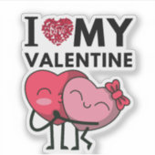 Ik hou van mijn Valentijn speciale Valentijnsdag g Sticker (Voorkant)