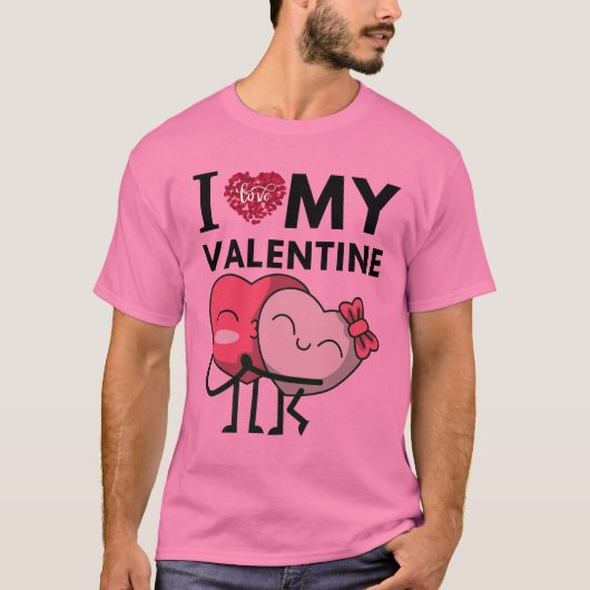 Ik hou van mijn Valentijn speciale Valentijnsdag g T-shirt (Voorkant)