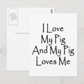 Ik hou van mijn varken en mijn varken houdt van mi briefkaart (Voorkant / Achterkant)