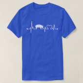 Ik hou van mijn varkenshartklep EKG Heartbeat Funn T-shirt (Design voorkant)