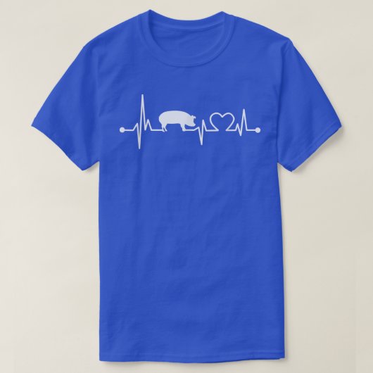 Ik hou van mijn varkenshartklep EKG Heartbeat Funn T-shirt (Design voorkant)