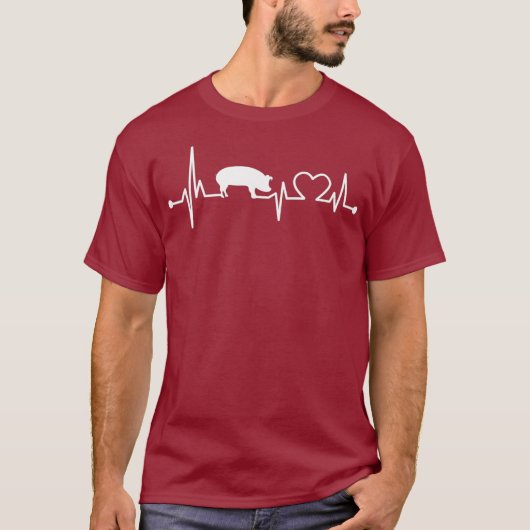 Ik hou van mijn varkenshartklep EKG Heartbeat Funn T-shirt (Voorkant)