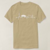 Ik hou van mijn varkenshartklep EKG Heartbeat Funn T-shirt (Design voorkant)