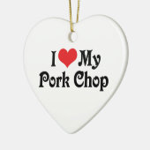 Ik hou van mijn varkenskapje keramisch ornament (Links)