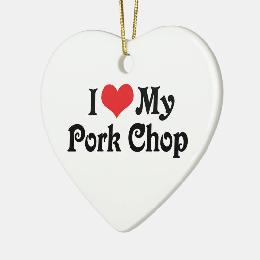 Ik hou van mijn varkenskapje keramisch ornament (Links)