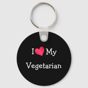 Ik hou van mijn vegetariër sleutelhanger