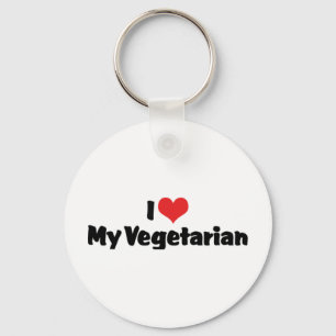 Ik hou van mijn vegetarische sleutelhanger