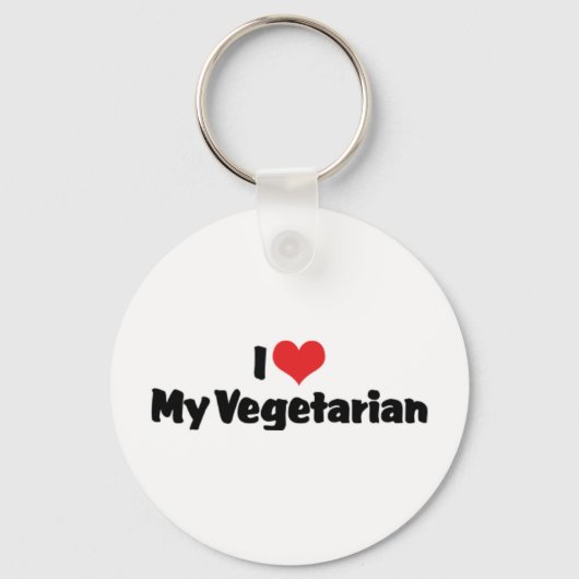 Ik hou van mijn vegetarische sleutelhanger (Voorkant)
