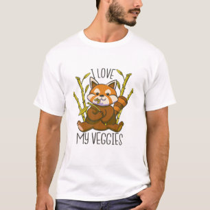 Ik hou van mijn Veggies Red Panda T-shirt