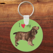 Ik hou van mijn Veldspaniel Sleutelhanger (Voorkant)