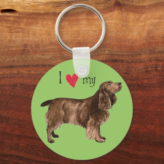 Ik hou van mijn Veldspaniel Sleutelhanger (Voorkant)