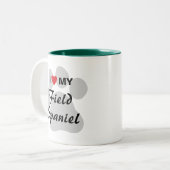 Ik hou van mijn veldspaniel tweekleurige koffiemok (Voorkant links)