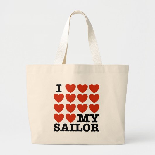Ik hou van mijn verkoper grote tote bag (Voorkant)