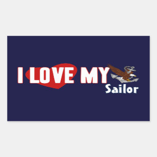 Ik hou van mijn verkoper rechthoekige sticker