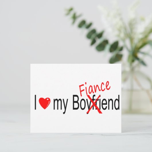 Ik hou van mijn verloofde briefkaart (Staand voorkant)