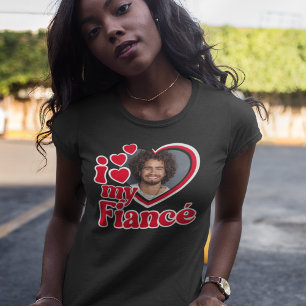 Ik hou van mijn verloofde foto op maat t-shirt