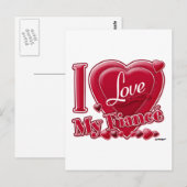 Ik hou van mijn verloofde rood - hart briefkaart (Voorkant / Achterkant)