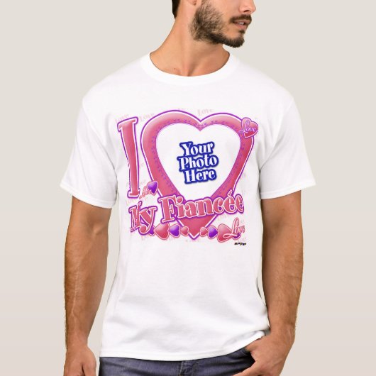 Ik hou van mijn verloofde roze/paarse - foto t-shirt (Voorkant)
