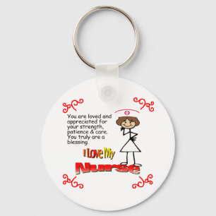 Ik hou van mijn verpleegster sleutelhanger