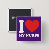 Ik hou van mijn verpleegster vierkante button 5,1 cm (Voorkant /achterkant)