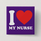 Ik hou van mijn verpleegster vierkante button 5,1 cm (Voorkant)