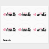 Ik hou van mijn veteraan! ronde sticker (Vel)