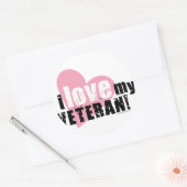 Ik hou van mijn Veteraan! Ronde Sticker (Envelop)