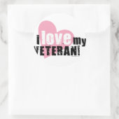 Ik hou van mijn Veteraan! Ronde Sticker (Tas)