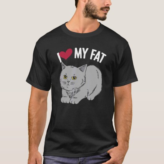 Ik hou van mijn vetkat Chonk Fluffy Kitten Feline  T-shirt (Voorkant)