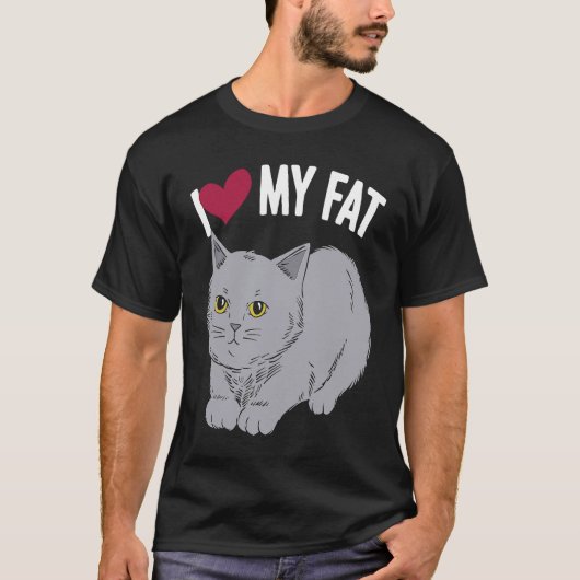 Ik hou van mijn vetkat Chonk Fluffy Kitten Feline  T-shirt (Voorkant)