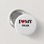 Ik hou van mijn Vicar Ronde Button 3,2 Cm (Voorkant /achterkant)
