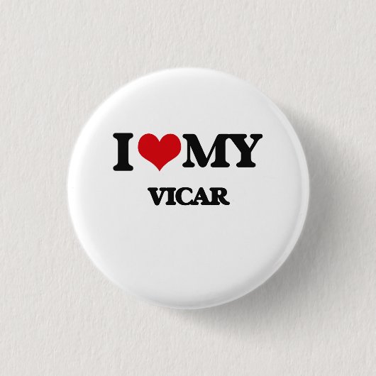 Ik hou van mijn Vicar Ronde Button 3,2 Cm (Voorkant)