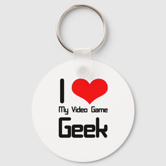 Ik hou van mijn videogame geek sleutelhanger (Voorkant)